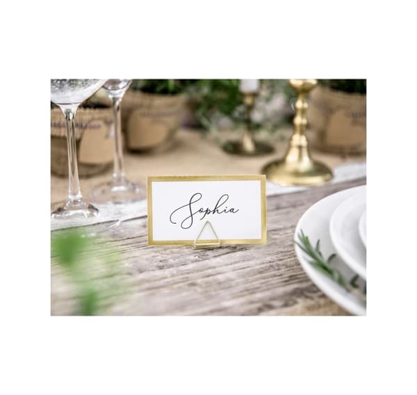 Navnekortholder Trekanter guld 2,3 cm, 10 stk