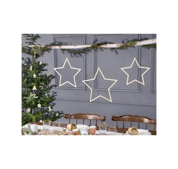 Dekoration Stars Merry Xmas, 3 st
