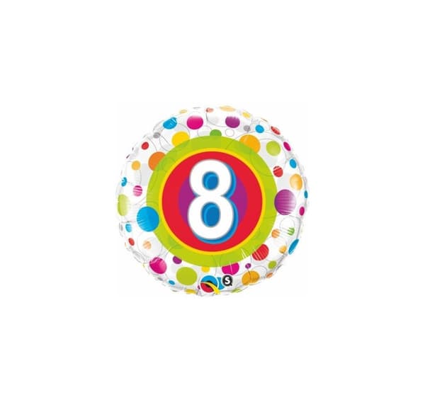 Ballon Age 8 Farverige prikker