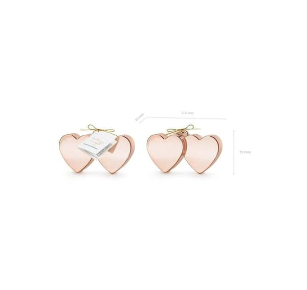 Vikt 'double Heart RoseGold'