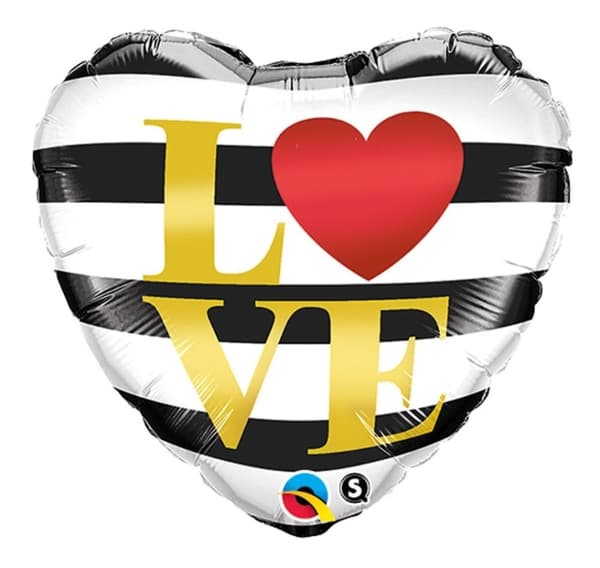 L(Hjerte)VE ballon med vandrette striber