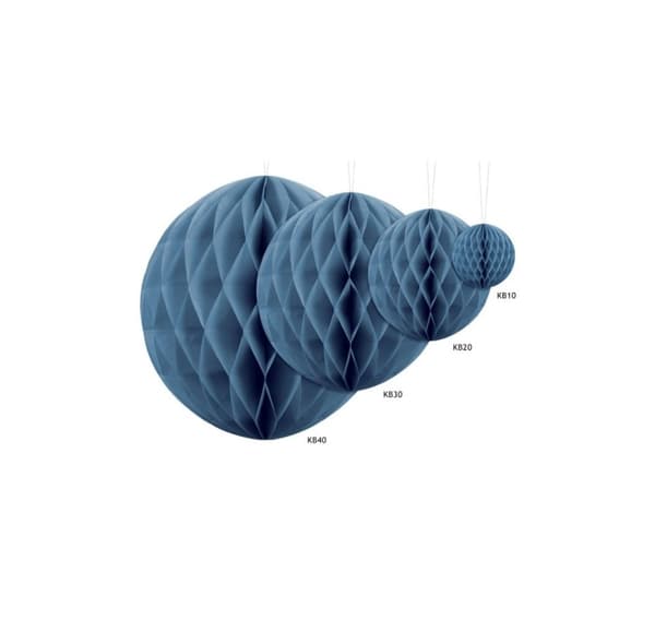 Paperikoristelu 'Hunajakennopallo sininen' 30cm 1kpl