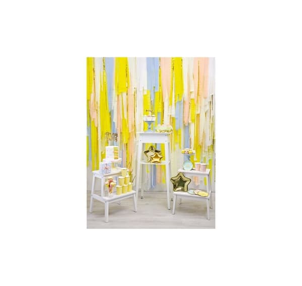 Crepe papirtape gul 5cm/10m, 4 stk i en pakke