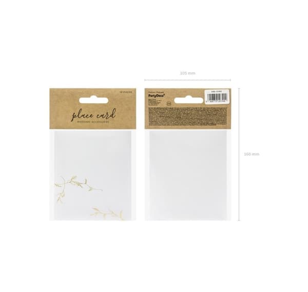 Nimikortti 'Branches gold' 9,5x5,5cm (10 kpl)