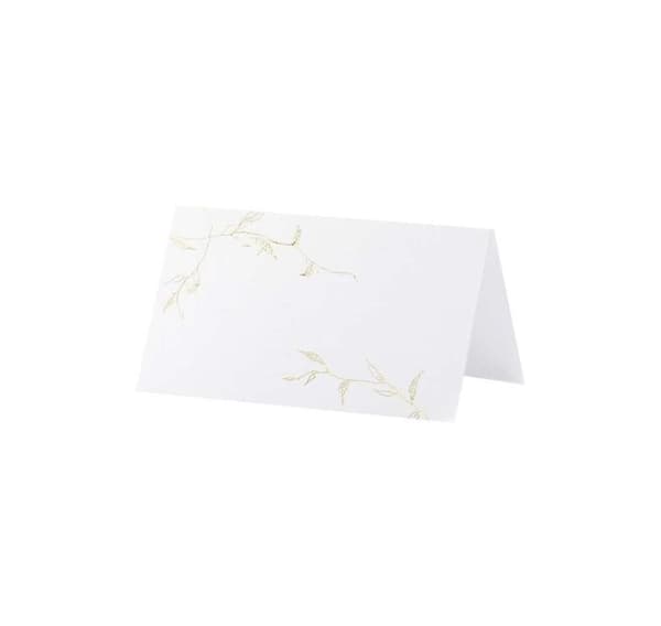 Nimikortti 'Branches gold' 9,5x5,5cm (10 kpl)