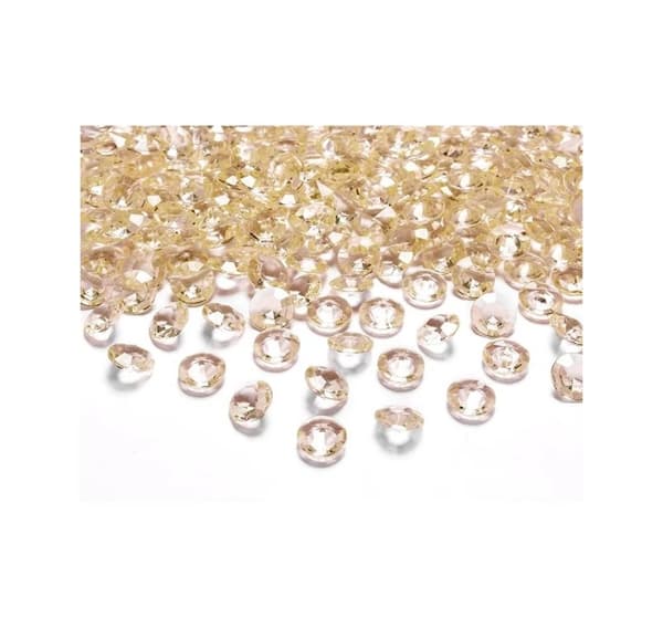 Konfetti 'Diamond gold' 12mm, 100 stk i en pakke