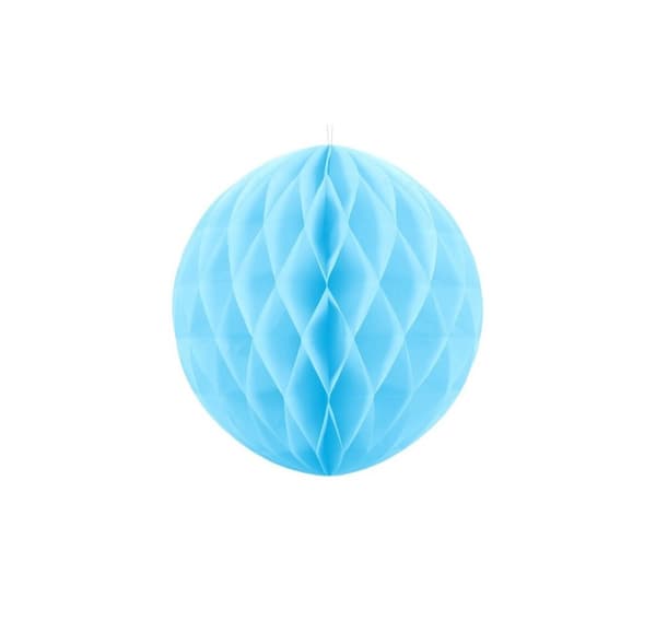 Paperikoristelu 'Hunajakennopallo taivaansininen' 30cm 1kpl