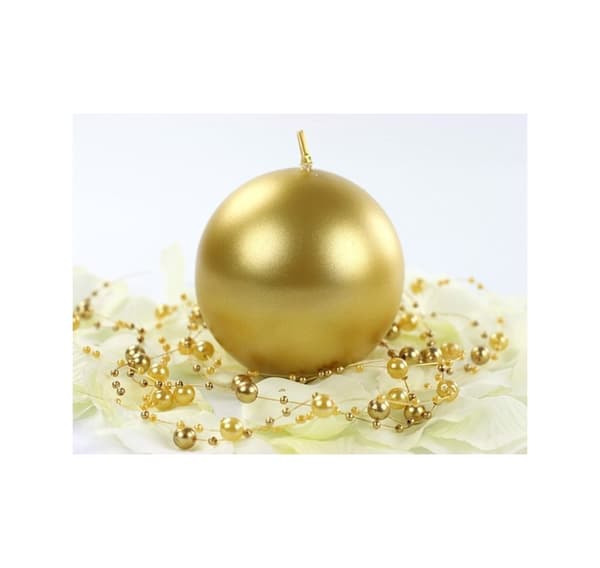 Stearinlys met.Guld 8cm