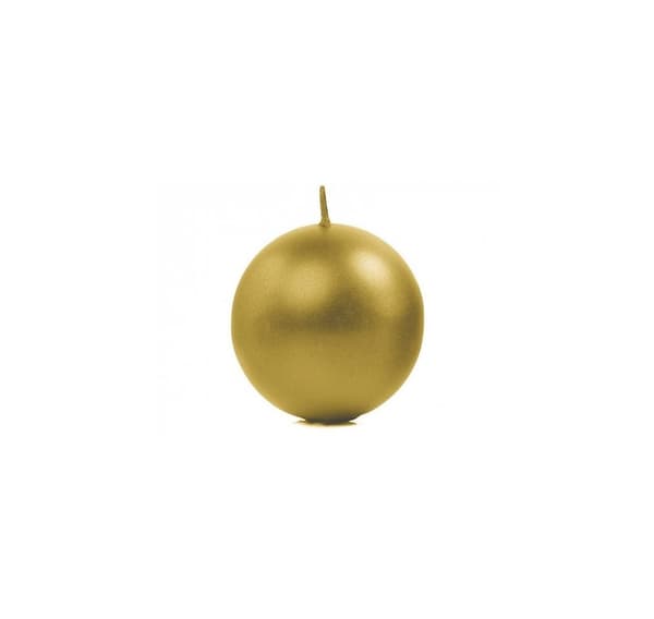 Stearinlys met.Guld 8cm