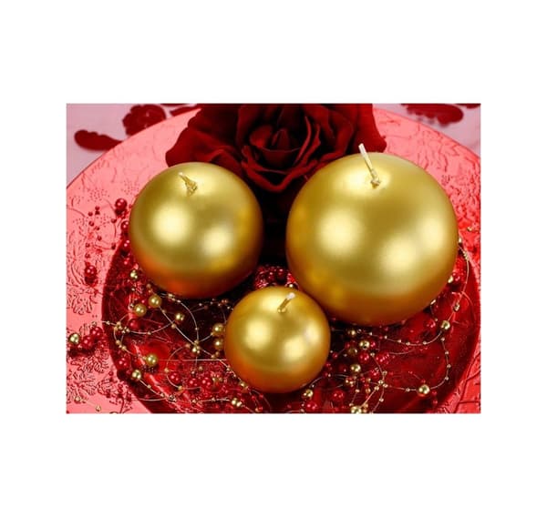 Stearinlys met.Guld 8cm