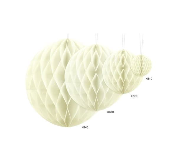 Paperikoristelu 'Honecomb ball light cream' 30cm 1kpl