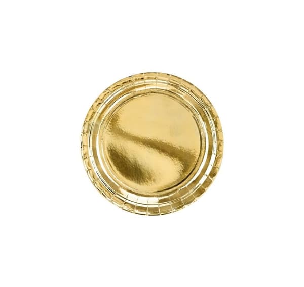 Tallerken 23,00 cm guld, pakke med 6 stk