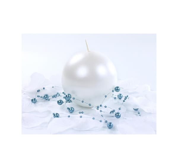 Stearinlys met.Perle 8cm