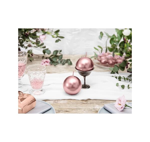Stearinlys metal.Roseguld 8cm