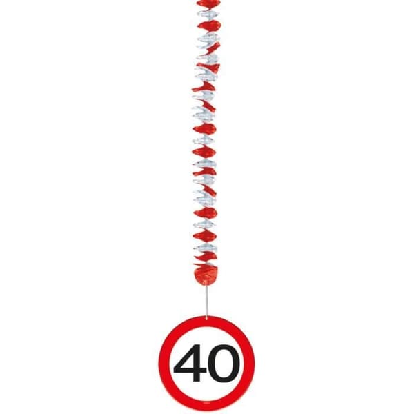 Folat dekorativ trafikskylt spiral 40 år 75 cm papper 3 st