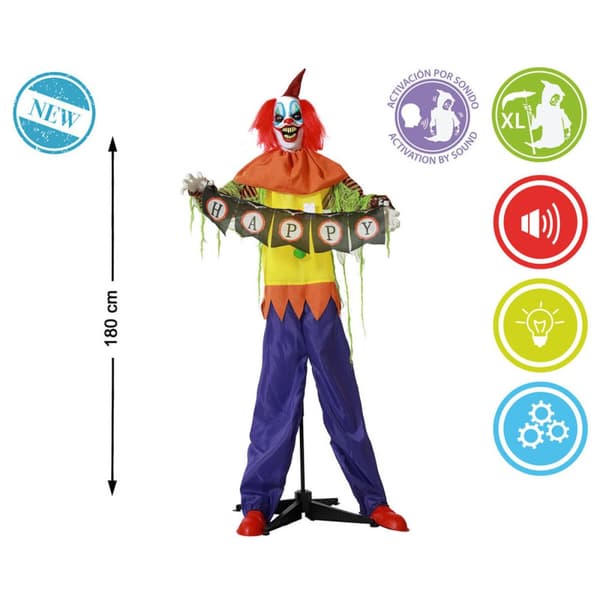 Halloweendekorationer Clown 180 x 120 x 18 cm