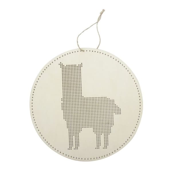Trä Lama broderi upphängning 22cm - Beige kreativt frö