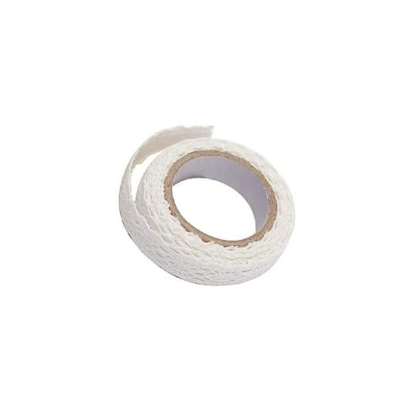 Spetseffekt bomullstejp - rulle 1m x 1,5 cm - vit