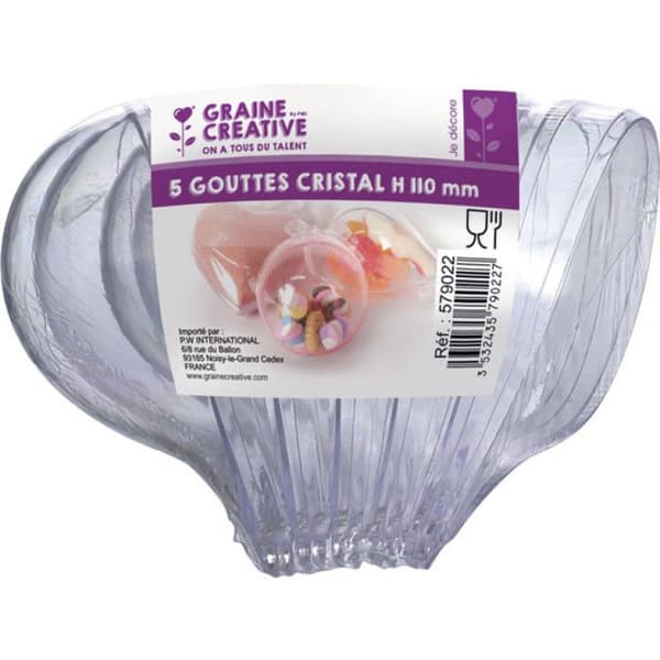 Dekorativ boll - Set om 5 - Kristallplast - 11 cm - Transparent - Matkontakt