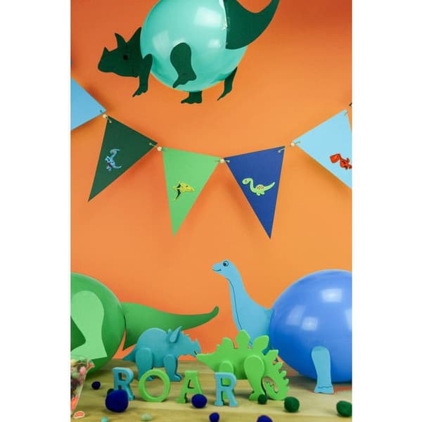 Dinosaur i filtfilt som är självhäftande 4 till 7 cm med rörliga ögon x 28
