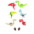 Miniatyrbild 1 av 2: Dinosaur i filtfilt som är självhäftande 4 till 7 cm med rörliga ögon x 28