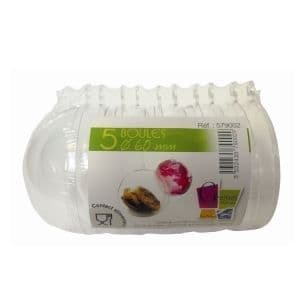 Plastikbollar - Ej specificerad - 6 cm - Transparent - Set om 5 - Livsmedelskontakt