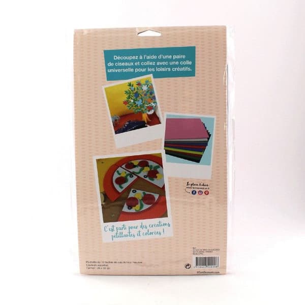Flerfärgat skum 20 x 29 cm (set med 10 tallrikar