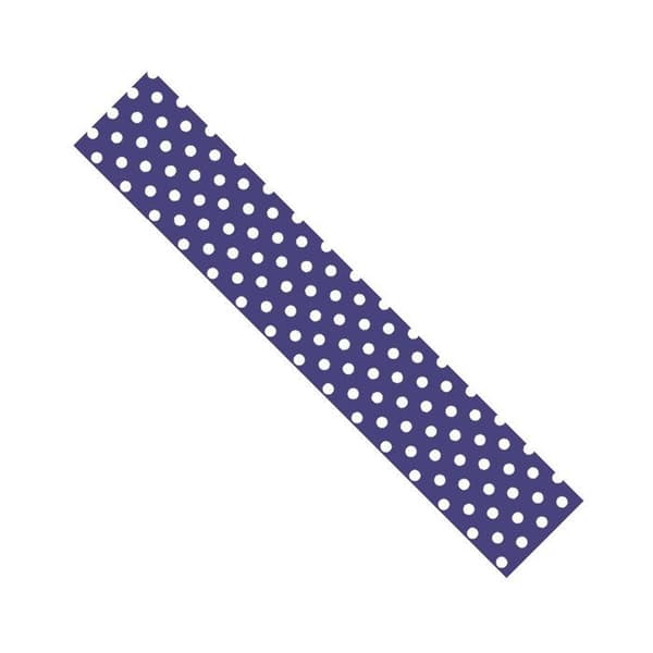 Dekorativt tejp 1,5 cm x 10 m marinblå prickar vit
