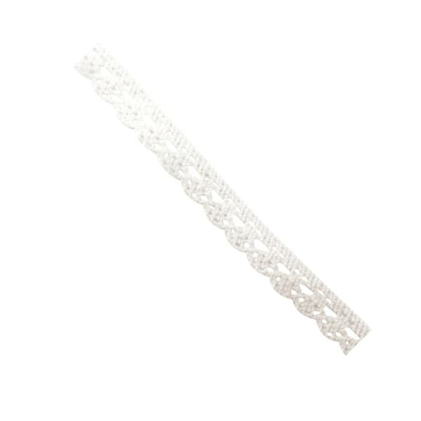 Vitt spetsband i vit bomull blomma 1 cm x 2 m