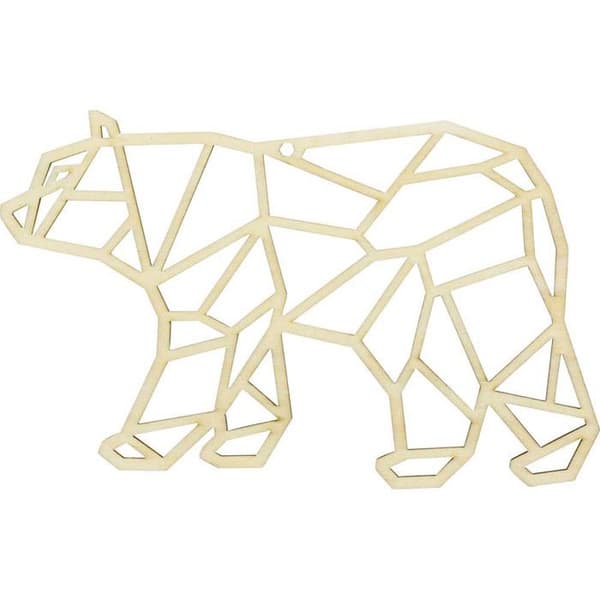 Julupphängning i trä - Origami-bear 18 cm