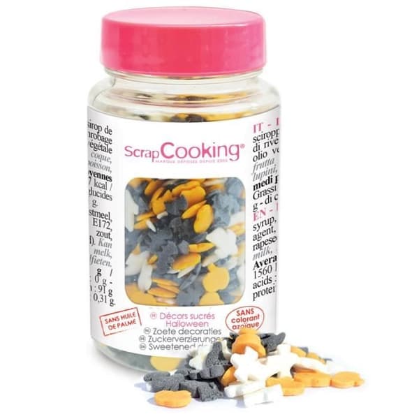 Halloween sockerkruka - Svart, orange och vit - 50 g