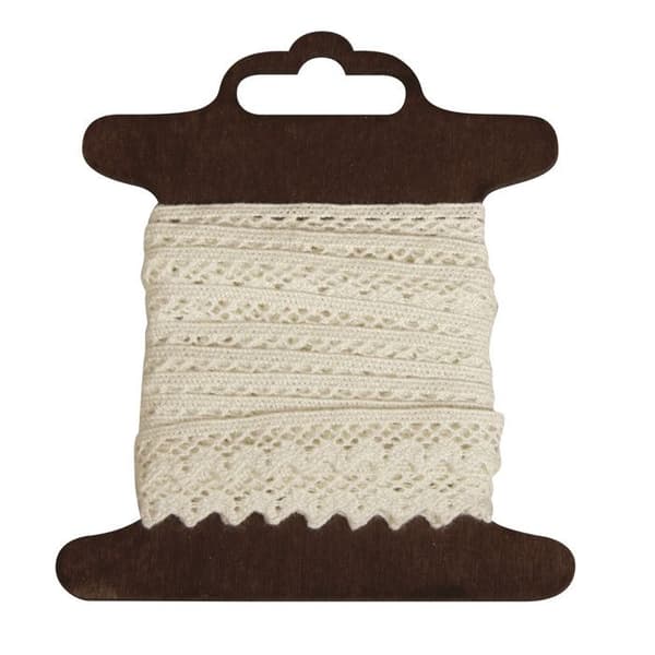 Beige bomullsdentelleband 3m