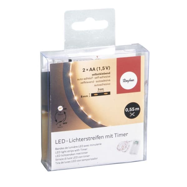 LED-ljusslinga - RAYHER - 55 cm - 16 LED - Varmvit - Inomhus