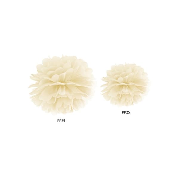 Paperinen koriste 'Fluffy cream' 35cm 1kpl