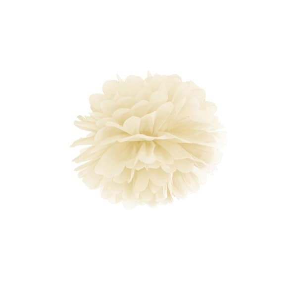 Paperinen koriste 'Fluffy cream' 35cm 1kpl