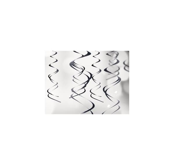 Dekoration 'Swirl black' 60cm, 5 stk i en pakke