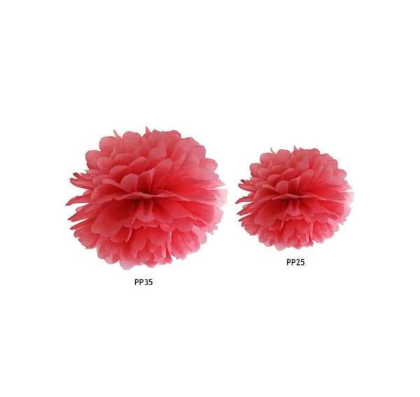 Paperinen koriste 'Fluffy red' 35cm 1kpl