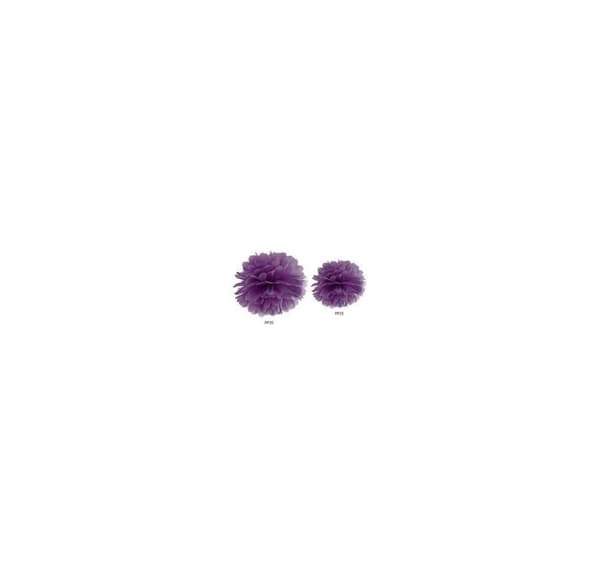 Papirdekoration 'Fluffy mørk lilla' 35cm 1stk