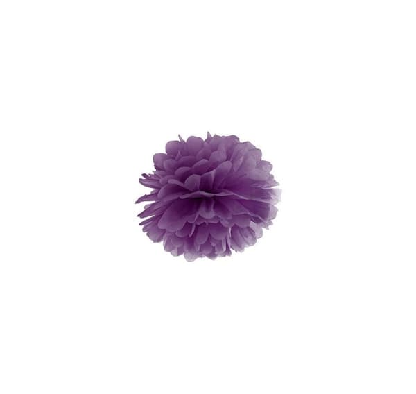 Papirdekoration 'Fluffy mørk lilla' 35cm 1stk