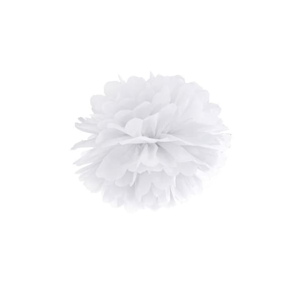 Paperinen koriste 'Fluffy white' 35cm 1kpl