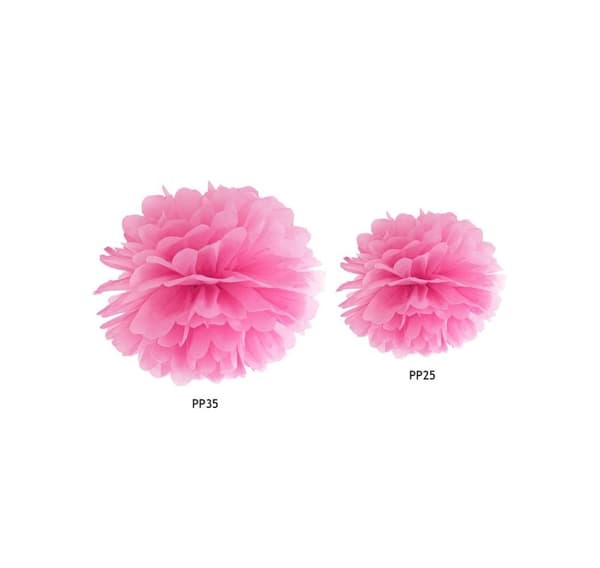 Paperinen koriste 'Fluffy pink' 35cm 1kpl
