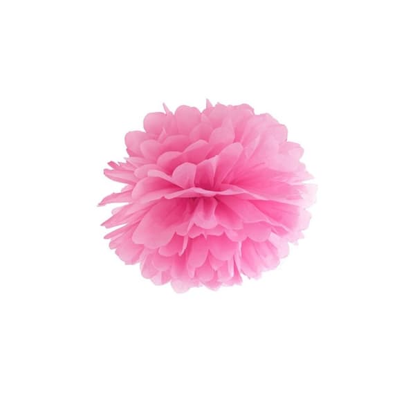 Paperinen koriste 'Fluffy pink' 35cm 1kpl