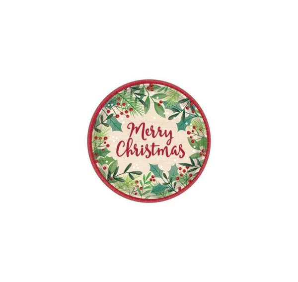 Lautas 17 cm Merry Holly Day, 8 kpl pakkaus