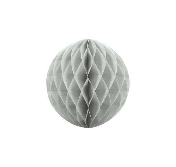 Paper decoration 'Honeycomb ball light grey' 20cm 1pc
