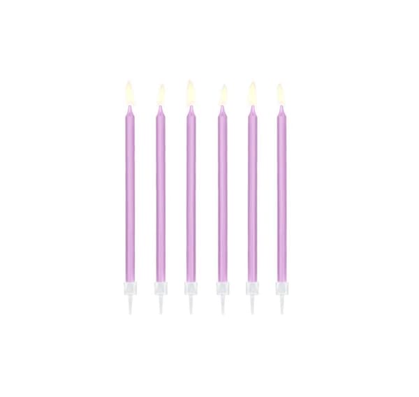 Candles 'Birthday light lilac', 12 pcs 14cm in a pack