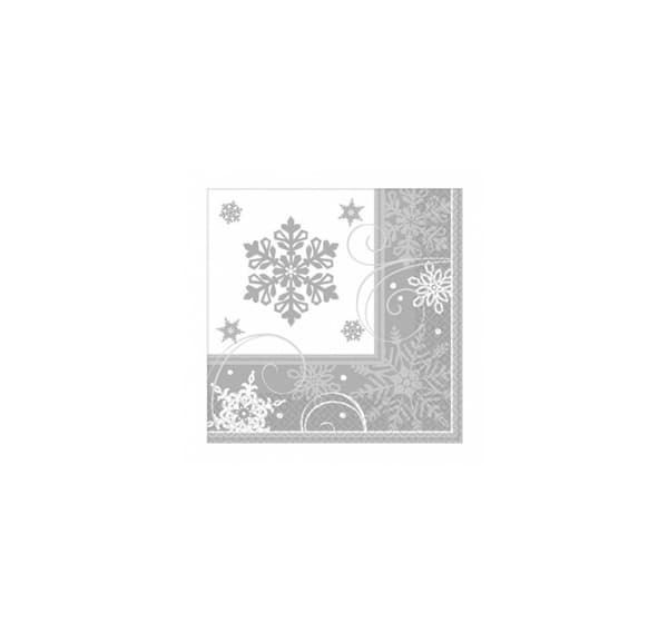 Servetter Sparkling Snowflake, 16-pack