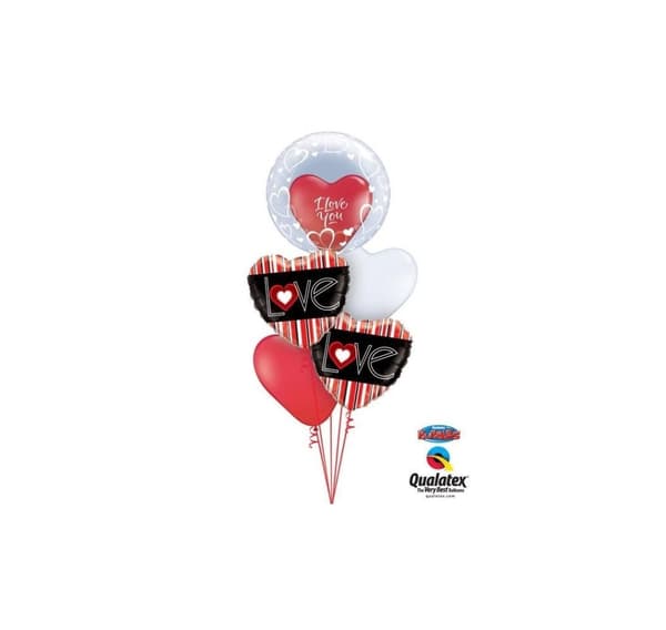 L(Heart)VE red stripes balloon