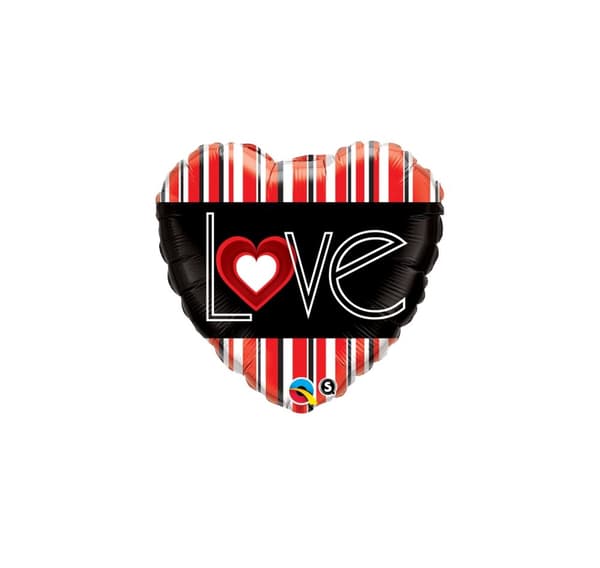 L(Heart)VE red stripes balloon