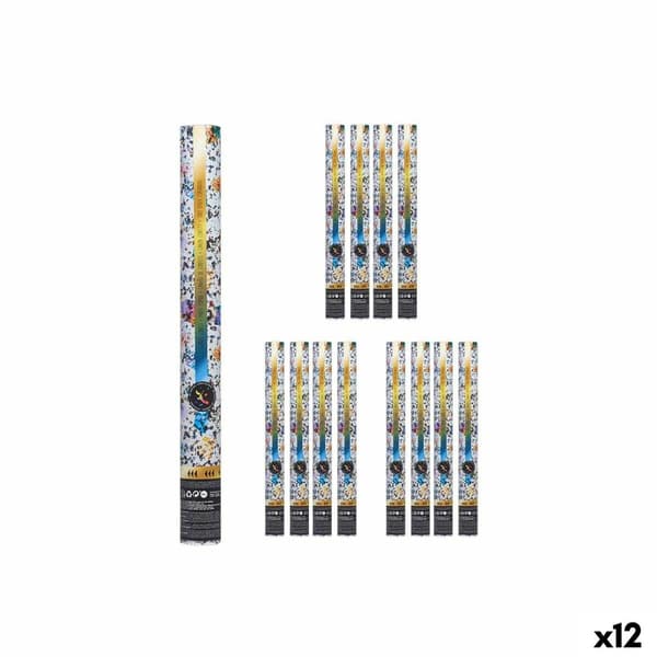 Konfetti kanon NAVI-AR-482 Multifarvet Papir Pap Plastik 5 x 78,5 x 5 cm (12 enheder)