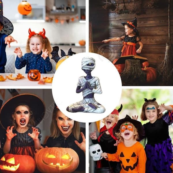 INN Halloween spöke små dekorativa föremål bordsdekorationer festdekoration belysningsföremål skelett yoga figurer